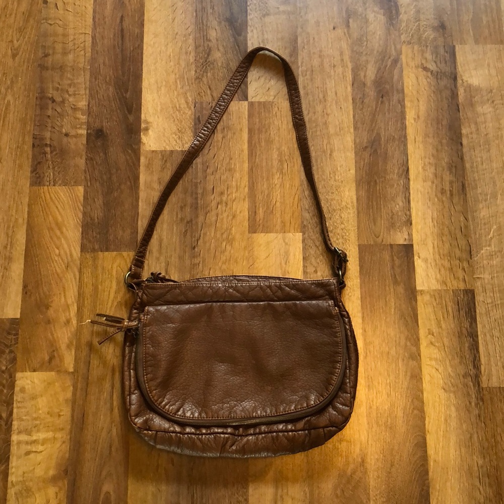Brown faux leather purse.